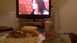 Ending the day with the Real Housewives and a good dinner